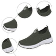 thumbnail image 5 of Sneakers for Women Knit Mesh Lightweight Orthopedic Shoes Casual Antislip Soft Sole Slip on Walking Shoes Breathable Daily Workout Athletic Shoes Green Size 9, 5 of 5