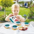thumbnail image 5 of Hape: Tea Time Playset - 15pcs, Teal & Pink, Storage Carry Case, Nature & Bird Themed Set, Kitchen Food, Pretend Toy Playset, Toddlers & Kids Ages 2+, 5 of 10