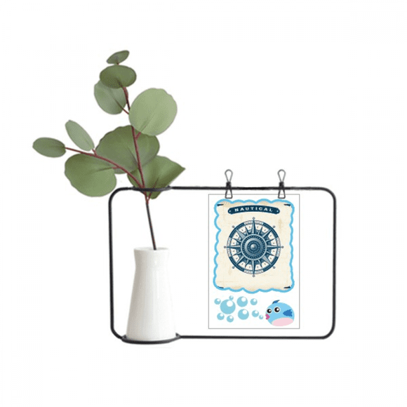 Compass Exploration Military Ocean Transparent Glass Hanging Vases Decoration Bottle