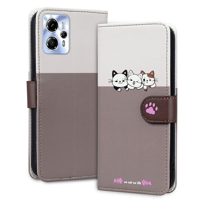 Compatible with Motorola Moto G13/ G23/ G53 Cute Animals Pattern Wallet Case with Card Slots Flip Cover