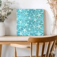 thumbnail image 2 of Framed Canvas Wall Art for Living Room Teal Starfish Wall Decor, Summer Ocean Wood Grain Aesthetic Paintings for Bedroom Office Kitchen Bathroom, Ready to Hang Artwork Wall Pictures 8x8 Inch, 2 of 9