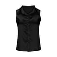 thumbnail image 3 of Satin Button Down Shirts for Women Dressy Business Casual Tank Tops Turndown Collar Sleeveless Elegant Blouse, 3 of 5