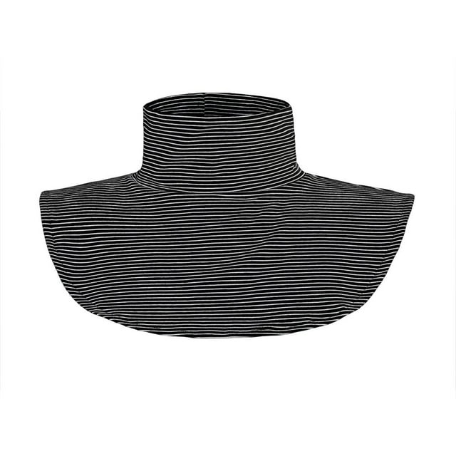 Col Roulé Amovible Rayé/uni pour Femmes, Blanc Taille Unique