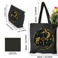 thumbnail image 3 of GOSMITH 2 Pcs Canvas Tote Bags Cute Aesthetic Tote Bags with Zipper Reusable Grocery Bags Black, 3 of 8