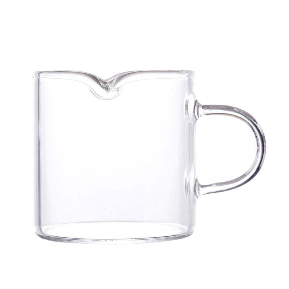 Transparent Glass Creamer 2oz Mini Coffee Milk Creamer Pitcher Single Spouts Heat-resistant Glass 