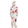 thumbnail image 3 of Soft Big Kids Onesie Pajamas Cozy Loose-Fit Jumpsuits for kids with Pockets for Christmas Lounge & Play Red Mushrooms Pattern, 3 of 8
