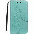thumbnail image 1 of iPhone 13 Pro Wallet Case, iPhone 13 Pro 6.1 inches Durable Case, Flower Butterfly Pattern Premium PU Leather Magnetic Case with Credit Cards Slots Shockproof Protective Cover (iPhone 13 Pro, Green), 1 of 8
