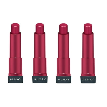 Almay Smart Shade Butter Kiss Lipstick, Red Medium #120 (Pack of 4) + Makeup Blender Stick, 12