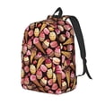 thumbnail image 1 of Disketp Ice Cream Cake print Canvas Backpack Lightweight Travel Daypack Student Rucksack Laptop Backpack-Small, 1 of 5
