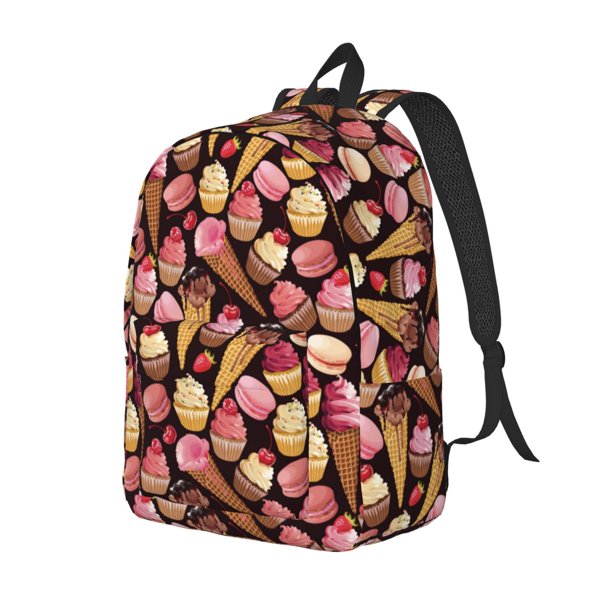 Fotbe Ice Cream Cake Mochila de Lona con Estampado, Mochila Duradera, Mochila Versátil de Alta Calidad, Mochila Compacta Vintage-Medium