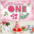 thumbnail image 2 of One in A Melon Backdrop - Large, 72x44 Inch | One in A Melon Party Decorations | One in A Melon Banner for Summer Watermelon Birthday Decorations | On, 2 of 4