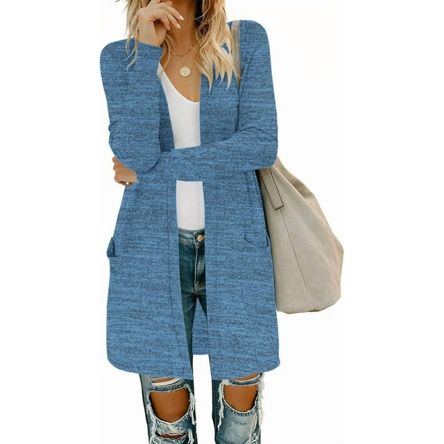 MISFAY Women's Cardigans Long Sleeve with Pockets - Open Front Lightweight Cardigan
