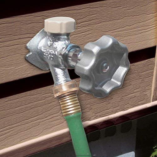 Improved version Hose Bibb Round Wheel Handle Replacement Silver/Pewter 10006 Metal Danco Outdoor Faucet Water Spigot Handle Includes Screws