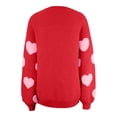 thumbnail image 5 of VISALY Love Sweater Love Print Heart Sweater Dressy Casual Sweaters Casual Sweaters Trendy Tunic Sweaters Casual Sweaters Loose Fit Knit Pullover Basic Sweaters Winter Sweater Red S, 5 of 5