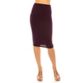 thumbnail image 2 of Women's High Waist Knee Length Pencil Skirt Techno Crepe Fabric Classic Office Style, 2 of 6