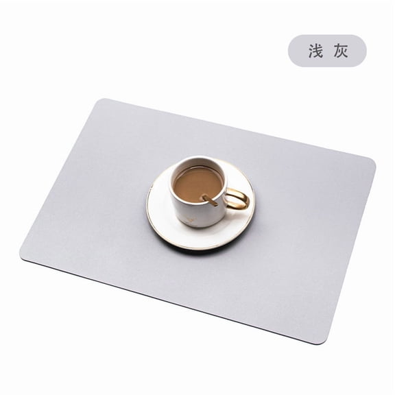 XmhyTop Table Place Mats,Light grey Dining Table Placemats, 45*30 Size, 2 pcsThick Placemats for Dining Table, Premium Leather Material, Stylish and Practical Table Mats