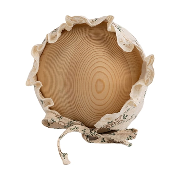 nvzhuang Baby Girl Bonnet Floral Print Eyelet Lace Christening Bonnet Cap Toddlers Beanie Breathable Sun Protection Hat