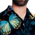 thumbnail image 5 of Flower Butterfly Men's Casual Button Down Short Sleeve Hawaiian Printed Summer Beach Shirts, 5 of 6