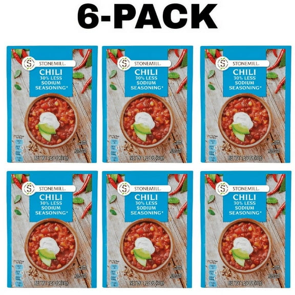 Stonemill Chili Seasoning Mix 30% Less Sodium 6-Pack 1.25 oz