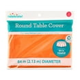 thumbnail image 3 of Round 84" Orange Plastic Table Cover, by Way To Celebrate, 3 of 4