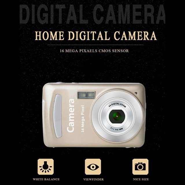 Cámara digital portátil de 16 millones de píxeles HD, compacta, para el hogar, ideal para niños, adolescentes y personas mayores, color negro.