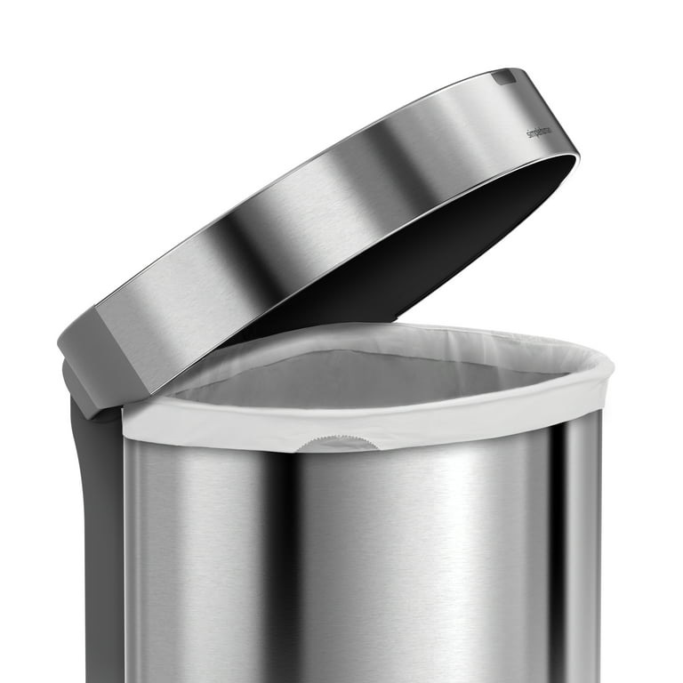 simplehuman 45-Liter Brushed Stainless Steel Kitchen Trash Can