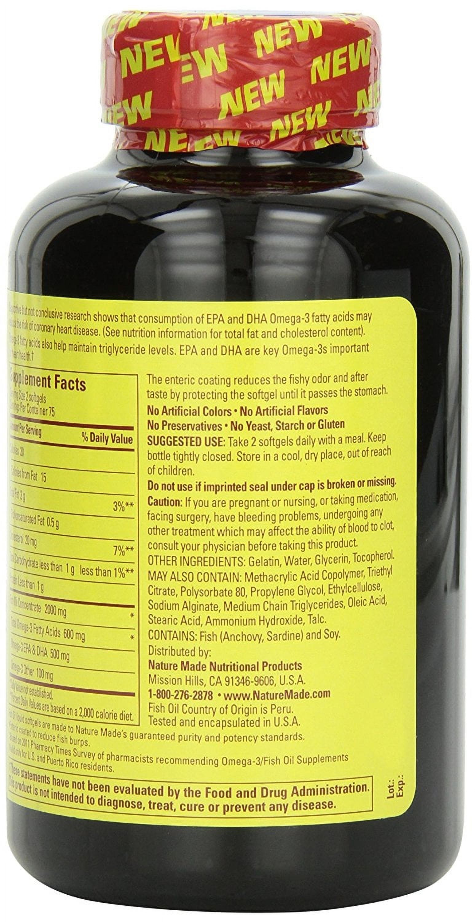 nature made burpless fish oil 1000 mg w. omega-3 300 mg softgels 150 ct