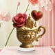 thumbnail image 1 of Regalo romántico de adorno de taza de té | Decoración acrílica en forma de corazón 15cm | Juego de tazas de té con temática de amor, platillo a juego, cuchara para remover | Acabado brillante, 1 of 4