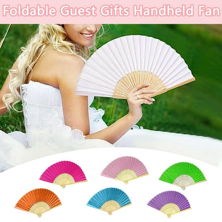 

Ruanlalo Fan Handheld Fan Fine Workmanship Engraved Delicate Long-lasting Easy to Grip DIY Bamboo Folding Wedding Folding Hand Fan Gift
