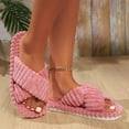 thumbnail image 6 of YLYL Slippers for Women Memory Foam House Bedroom Corduroy Crossbands Open Toe Anti-Skid Sole Slides Shoes, 6 of 9