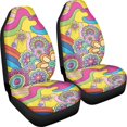 thumbnail image 3 of POLERO Car Front Seat Covers Interior, Breathable Vehicle Seat Covers SUV Elastic, Colorful Floral Art Design, 3 of 13