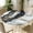 Black White Marble, variant on Waterproof Round Tablecloth with Elastic Edge, Fitted Round Table Cover Wipeable Summer Tablecover Fits Tables up to 36”-65“ for Kitchen Picnic Party