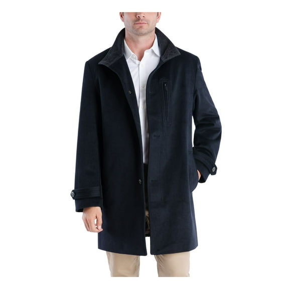 LONDON FOG Mens Black Overcoat 38S