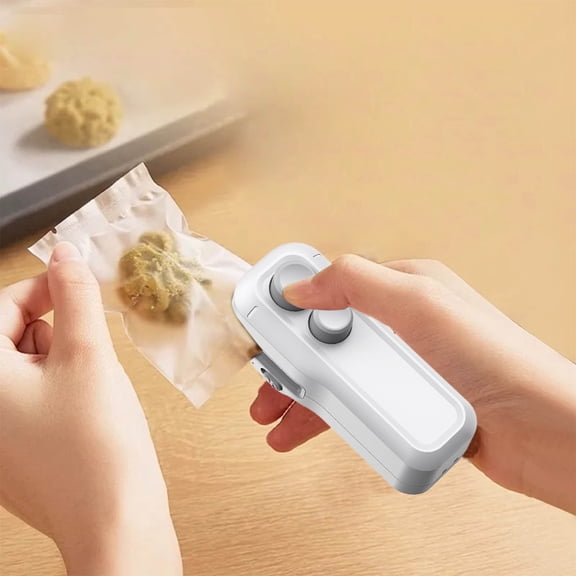 WWG Mini USB Rechargeable Food Sealer and Bag Opener, Portable Plastic Sealing Machine for Snack Preservation, Household Vacuum Bag Sealer with Two-in-One Functionality 100x35x41 mm