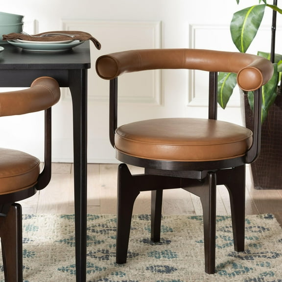 Baxton Studio Delacruz Mid-Century Dining Chair, Tan