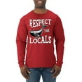 thumbnail image 2 of Wild Bobby Respect The Locals Save Our Oceans Whale Animal Lover Men Long Sleeve Shirt, Red, 3X-Large, 2 of 6