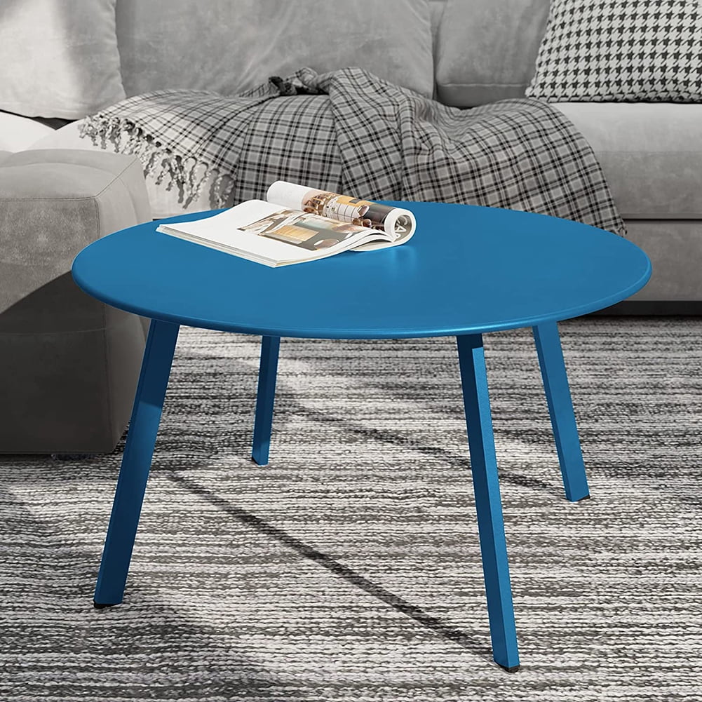Kadyn Round Coffee Table, Patio Side Table for Garden, Tea Table for Balcony, Blue Kadyn Round Coffee Table, Patio Side Table for Garden, Tea Table for Balcony, Blue
