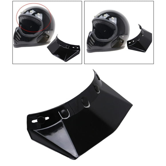 -Snap casco de motocicleta Visor solar para la mayoría de la cara abierta media cara o cascos Vintage , negro2