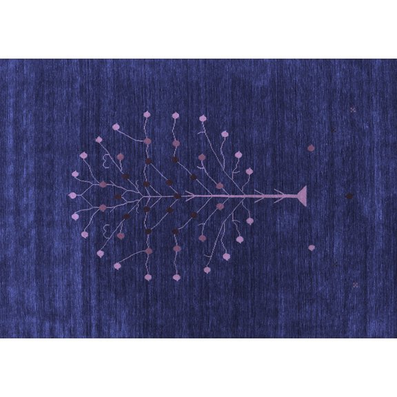 Ahgly Company Indoor Rectangle Abstract Blue Contemporary Area Rugs, 3' x 5'