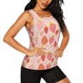 thumbnail image 2 of Vsdgher Strawberry Print Tank Top Sports Vest Bra for Women Sports ,Performance Stretchy Quick Dry Sports Workout Running Top Vest with Removable Pads, 2 of 8