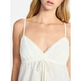 thumbnail image 4 of No Boundaries Cotton Babydoll Cami with Crochet Trim, Women’s XXS-XXL, 4 of 5