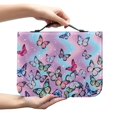 thumbnail image 2 of HELLHERO Colorful Butterfly Pattern Bible Covers Large Capacity for Outdoor Outdoor Study Prayer, PU Leather Top Handle Bible Organizer and Carrying Case, 2 of 12