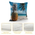 thumbnail image 4 of Chilfamy  Hello Summer Pillow Covers  Beach Theme Decorative Throw Pillow Covers for Home Patio Party Decor  White, 4 of 5