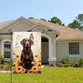 thumbnail image 2 of Amhnf Chocolate Labrador Dog With Butterflies And Sunflowers Garden Flag For Home Outdoor Garden Yard Decor 12x18 inch, 2 of 5