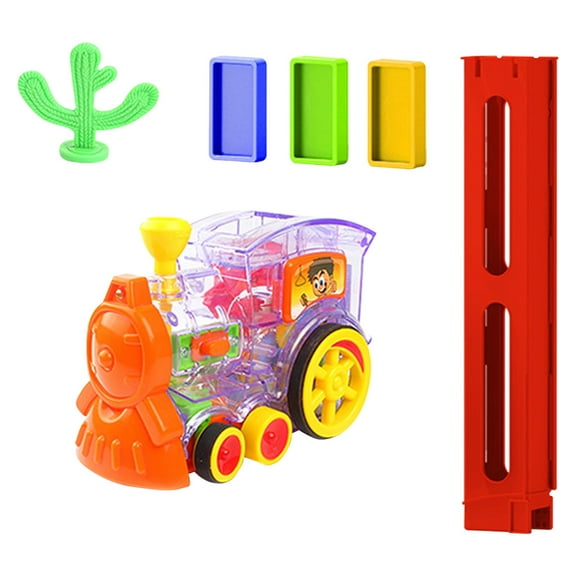 BallsFHK Game Train Toys, Birthday Gift Toy Train Set With 60 Pieces Automatic Stacking Creative Games, Electric Train Toy Set With Sound And Light