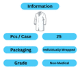 thumbnail image 3 of MMBM White Microporous Disposable Lab Coat, 50G with Collar, Elastic Erists, Snap Closure, XL- 25 Pcs, 3 of 12