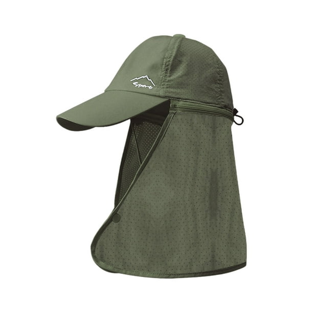maneras de usar un sombrero protector solar. Sombrero de pescador para senderismo y pesca, para hombres y mujeres, con secado rápido, de béisbol para exteriores con chal.