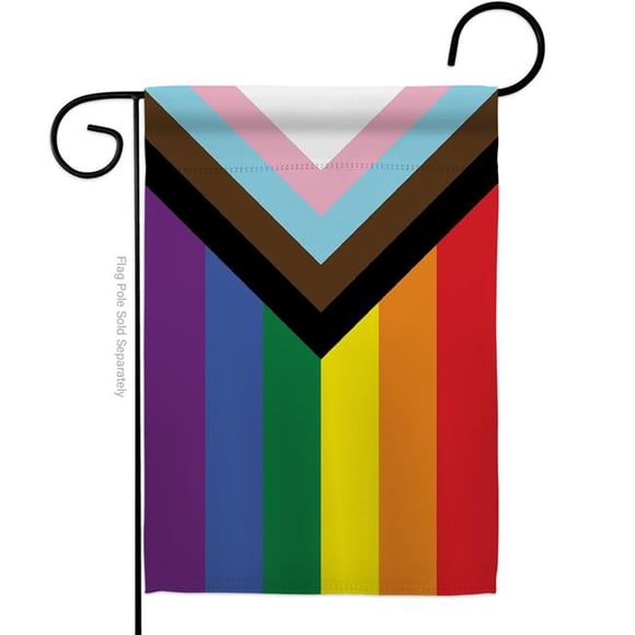 Progress Pride Support 13 x 18.5 in. Double-Sided Decorative Horizontal Garden Flags for House Decoration Banner Yard Gift