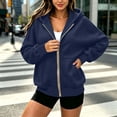 thumbnail image 2 of AnuYalue Women's Zip Up Hoodies Loose Fit Long Sleeve Sweatshirts Pockets Drawstring Track Jackets Trendy Hoodie, 2 of 6