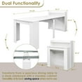 thumbnail image 4 of 20"-99" White Extendable Dining Table with Storage for 2-10 People, Modern Modular Extension Table, Space-Saving Extra Long Folding Dining Table, Multifunctional Conference Meeting Table, 4 of 8